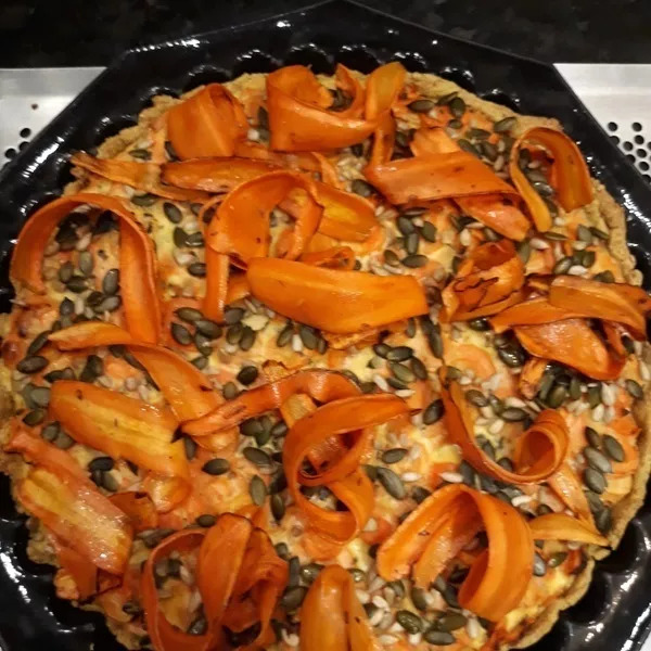 Tarte aux carottes, curcuma et lait de coco