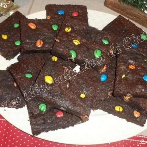 Brownie aux deux chocolats et M&M’s