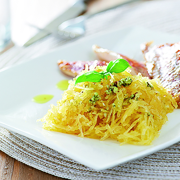 Spaghetti de courge au pesto