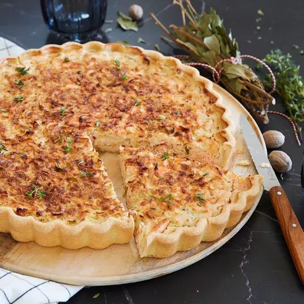 Tarte au saumon et poireaux