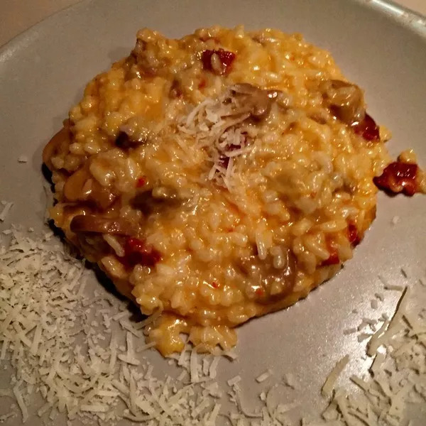 Risotto chorizo et champignons