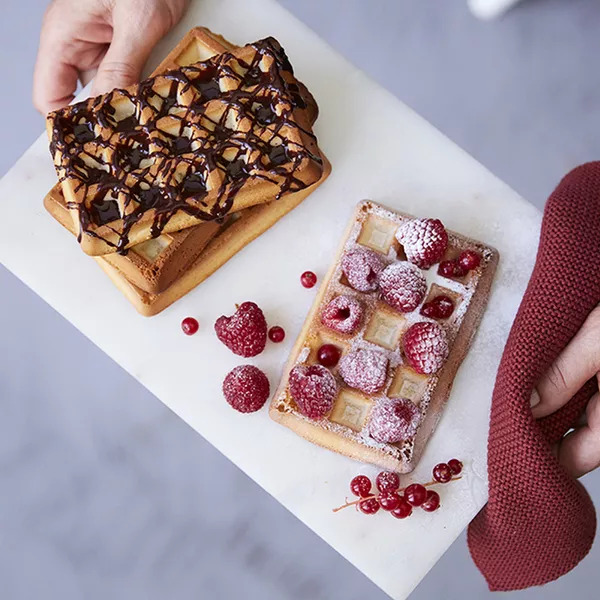 Gaufres sucrées aux fruits de saison