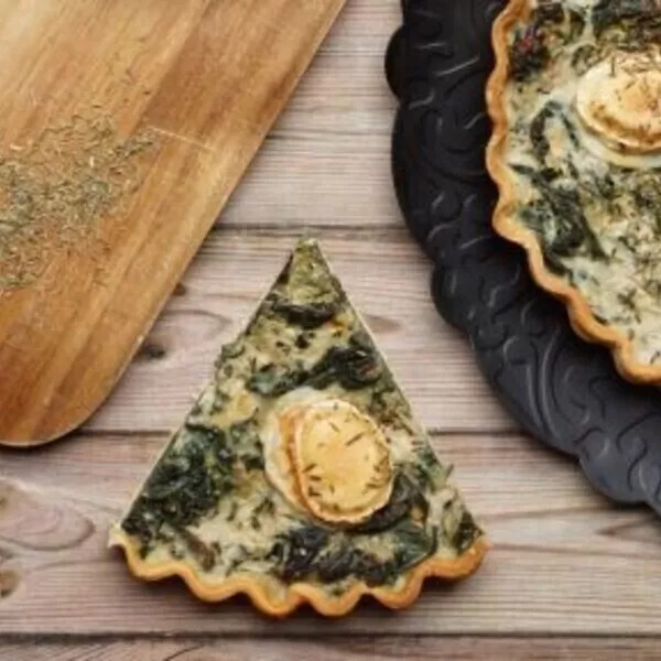 Tarte de chèvre au vert