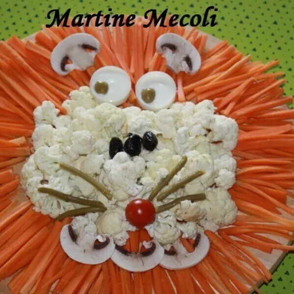 Tête de lion en crudités et sa sauce vinaigrette sans cook'in