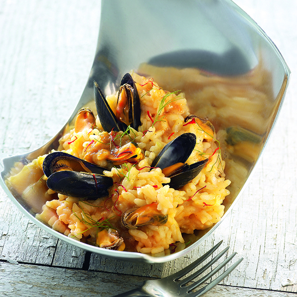 Risotto safrané aux moules