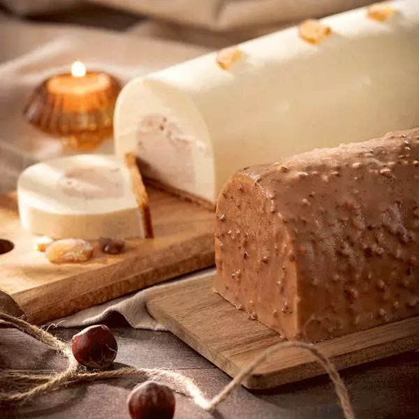 Bûche vanille et marrons glacés