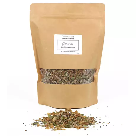 Recharge Mélange gourmand - Graines & Oignons frits - Sachet kraft 500gr