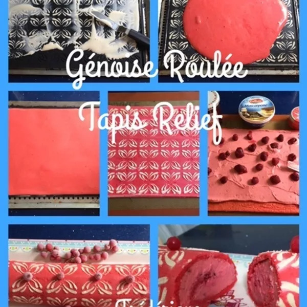 Génoise roulée avec tapis relief .