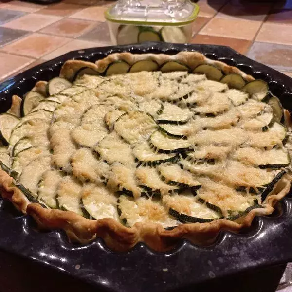 Tarte courgettes ricotta moutarde