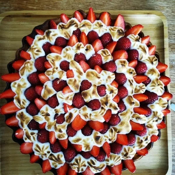 Tarte Fraise / Framboise meringué 