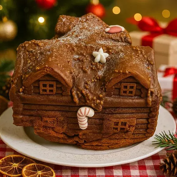 Chalet marbré, glaçage rocher 