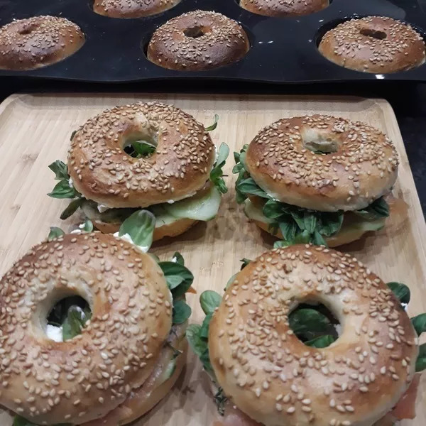 Bagels à la truite fumée