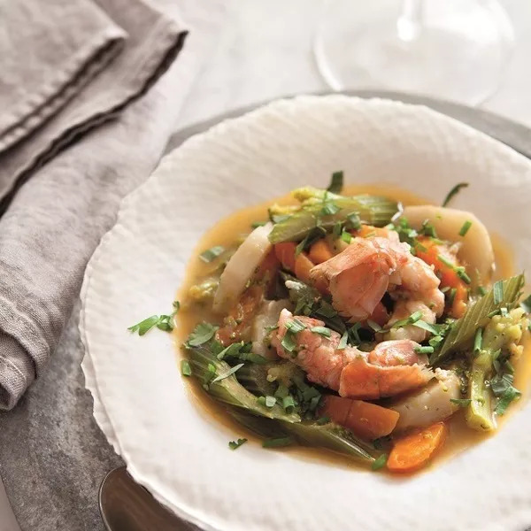 Pot au feu de langoustines