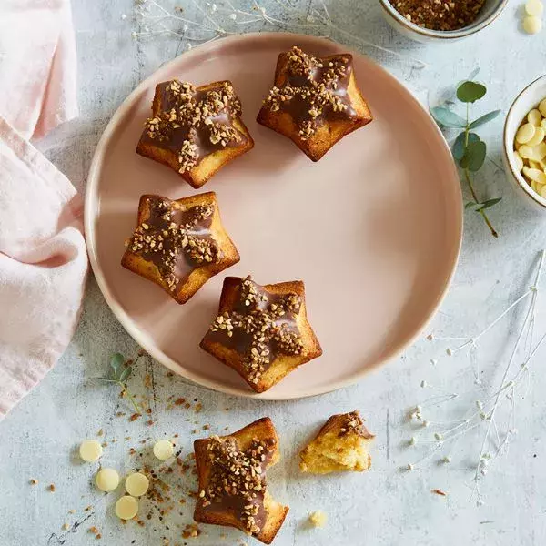 Gâteaux au chocolat blanc et pralin