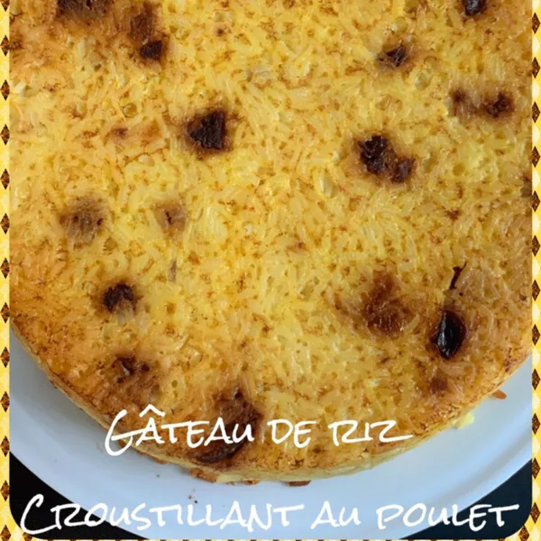 Gâteau croustillant de riz au poulet