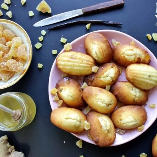 Madeleines vanille bourbon, gingembre et miel