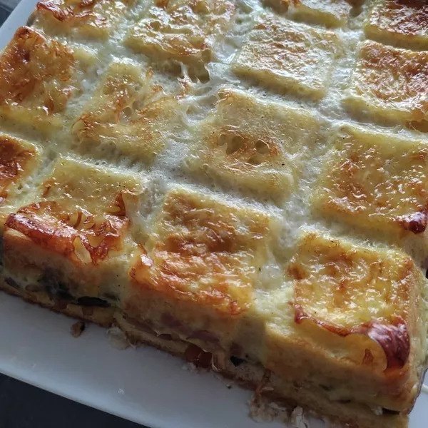 Croc-quiche champignons, bacon