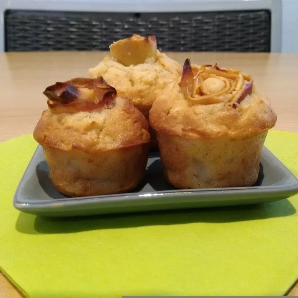 Muffin et aux pommes fleuries 