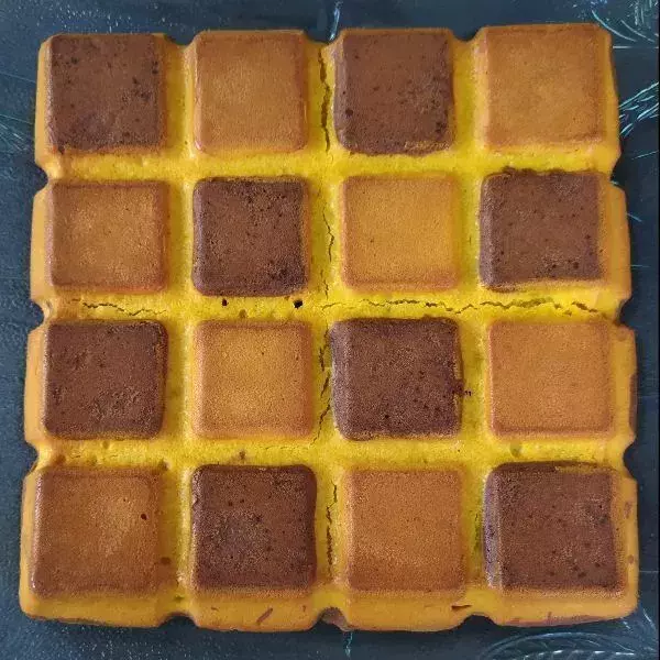 Damier butternut/chocolat