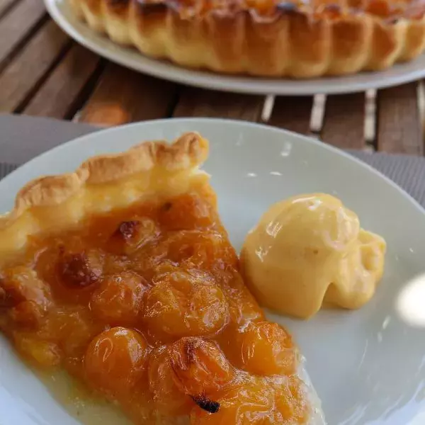 Tarte et Sorbet aux mirabelles