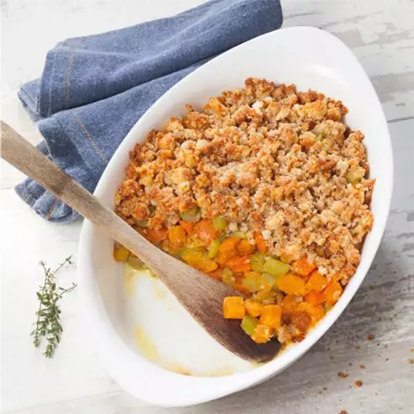 Crumble de parmesan aux légumes