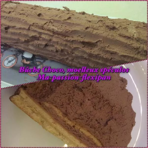 Bûche tout choco sur moelleux spéculoos