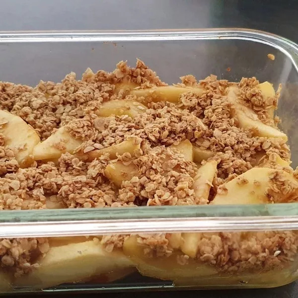 crumble de pommes aux flocons d'avoine