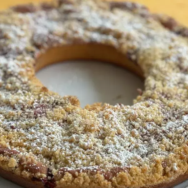 Le crumb cake aux framboises