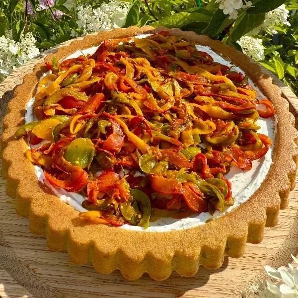 Tarte colorée aux poivrons