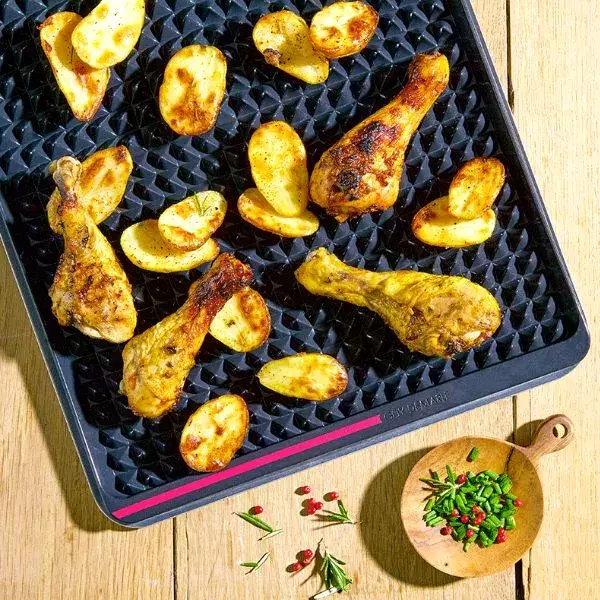 Poulet crousti-fondant et pommes de terre rôties