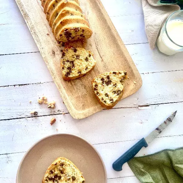 cake à la vanille et aux pépites de chocolat