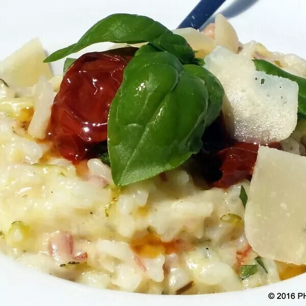 Risotto courgettes et basilic