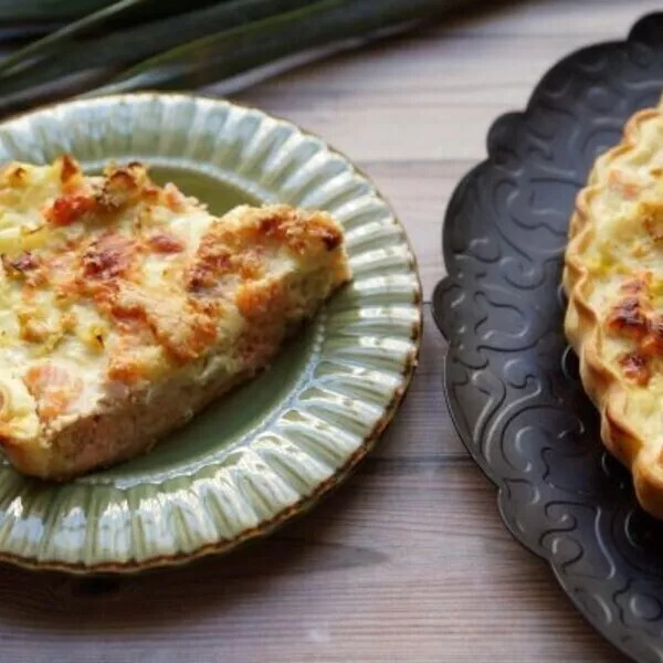 Tarte poireaux/saumon