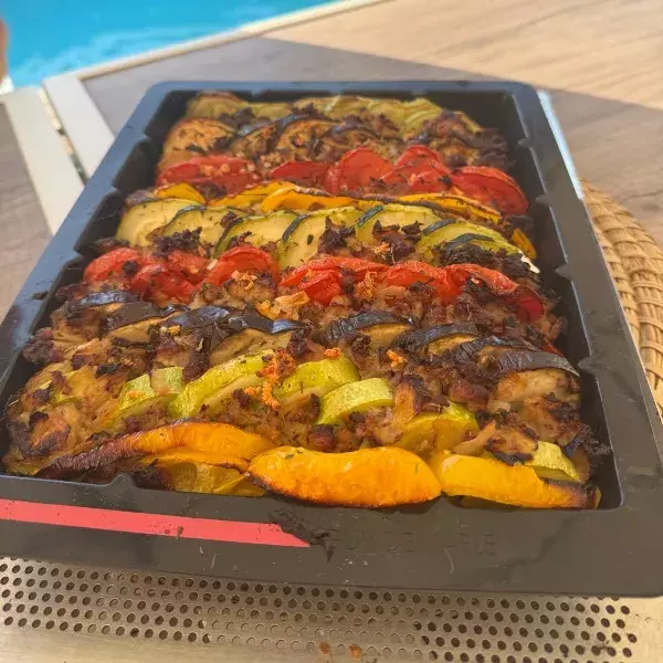 TIAN DE LEGUMES FACON TOMATES FARCIES SUR RIZ