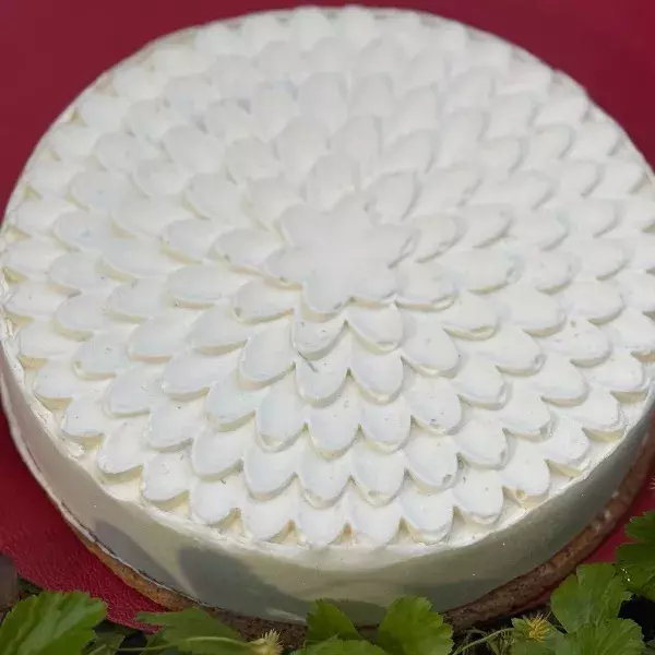 Entremet rhubarbe et fraises