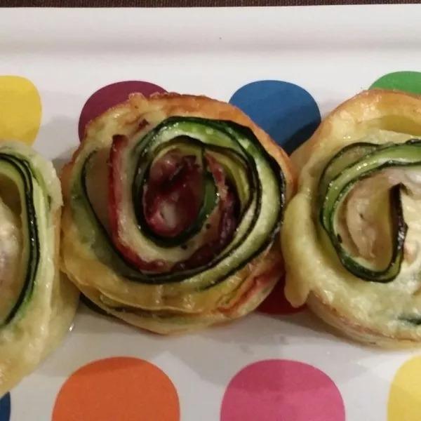 Roses de Courgette-jambon-chèvre