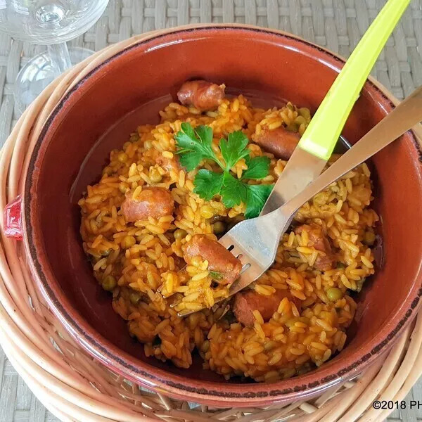 Riz aux merguez et curcuma