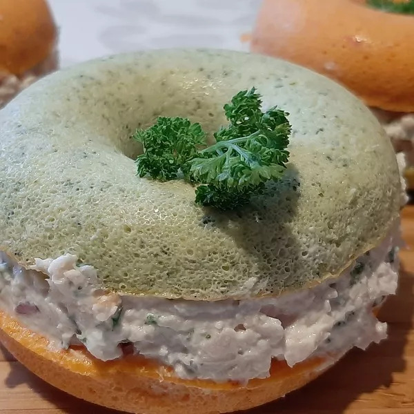 Donuts de légumes et rillettes de volaille