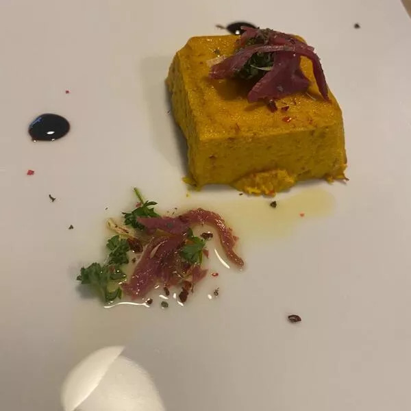 Flan de potiron au magret de canard