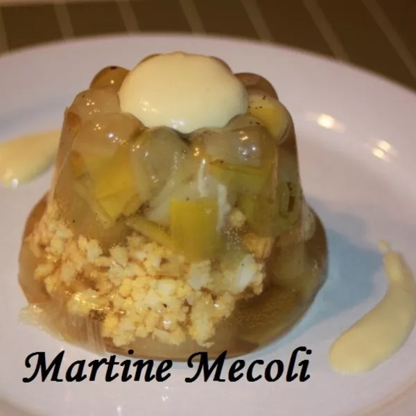 Petites terrines de blancs de poireaux et leur sauce vinaigrette à l'oeuf