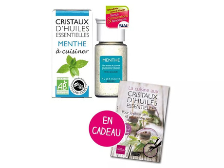 Cristaux d'huiles essentielles Menthe + livre offert