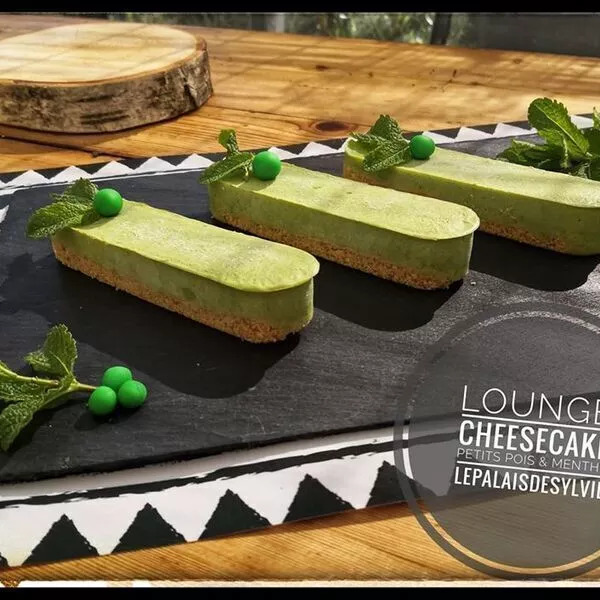 Lounge Cheesecake Petits Pois & Menthe sur Crackers au Sésame