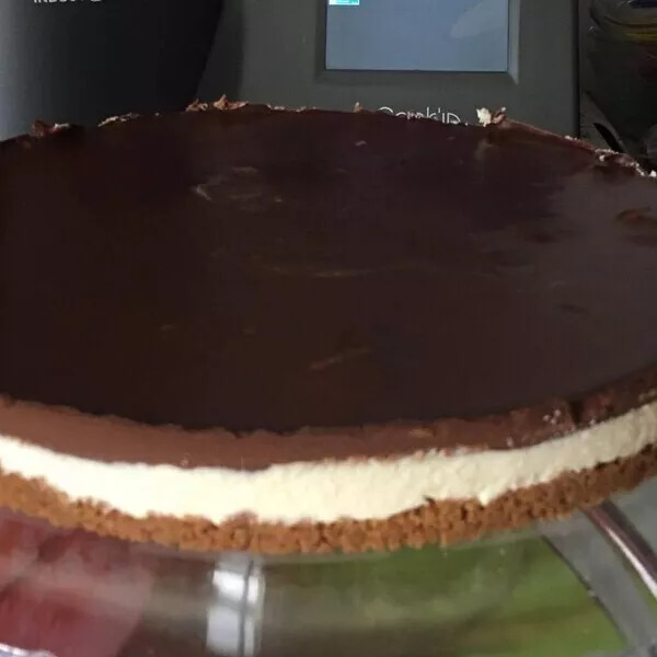 Tarte menthe chocolat sur croquant spéculoos