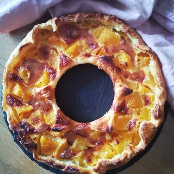 Tarte à la pêche au sirop