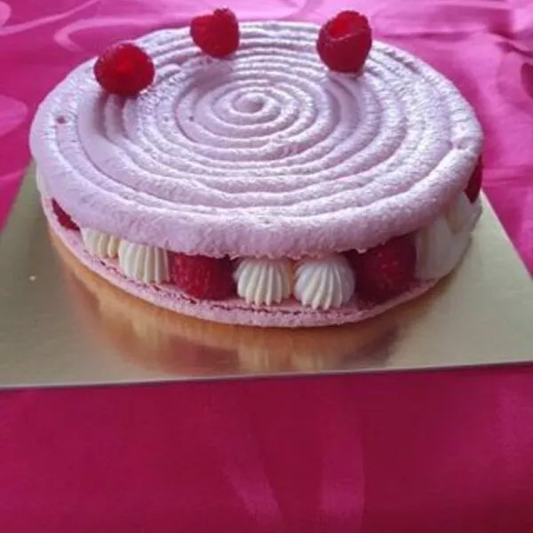 Macaronade vanille framboise