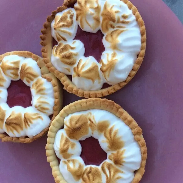 Tartelettes framboises meringuées 