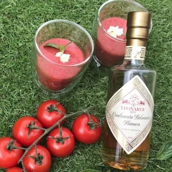 Gaspacho tomates pastèque Vinaigre balsamique blanc Léonardi 