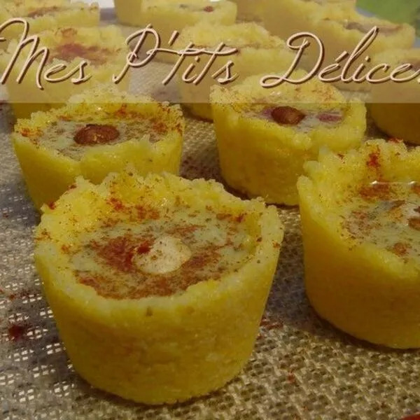 Mini tourtes de polenta, gorgonzola et noisettes