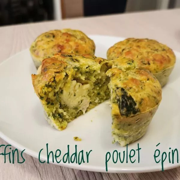 Muffins épinard cheddar poulet