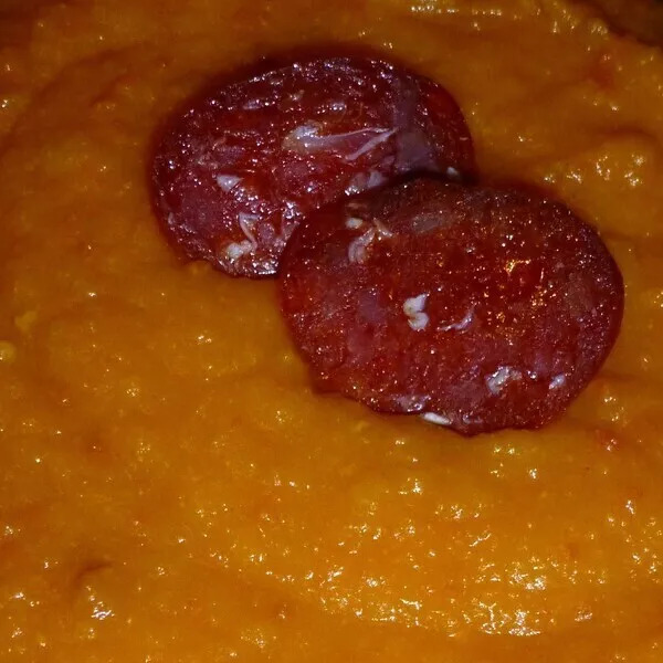 Purée de courge butternut et chorizo 